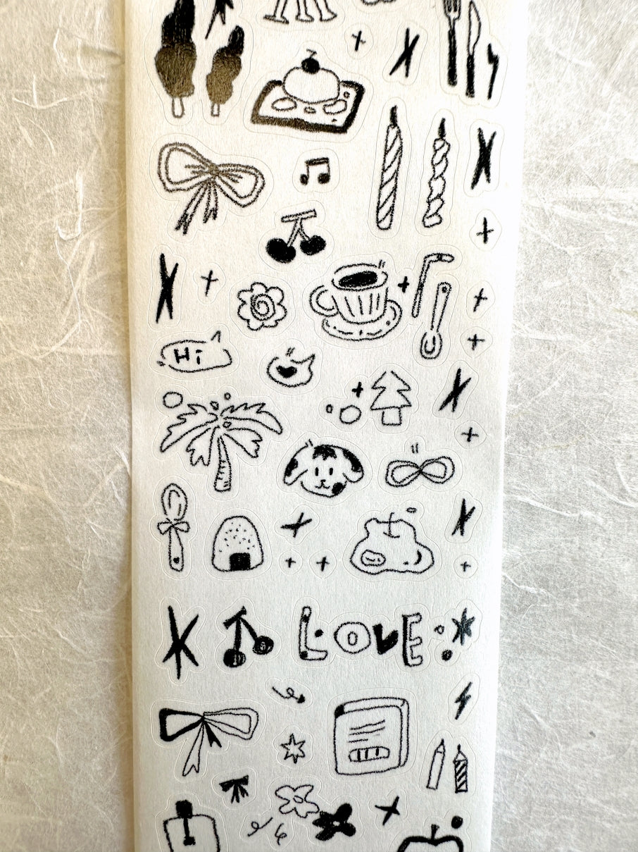 La creme x bb - Sketches of Life kiss-cut washi tape SAMPLES