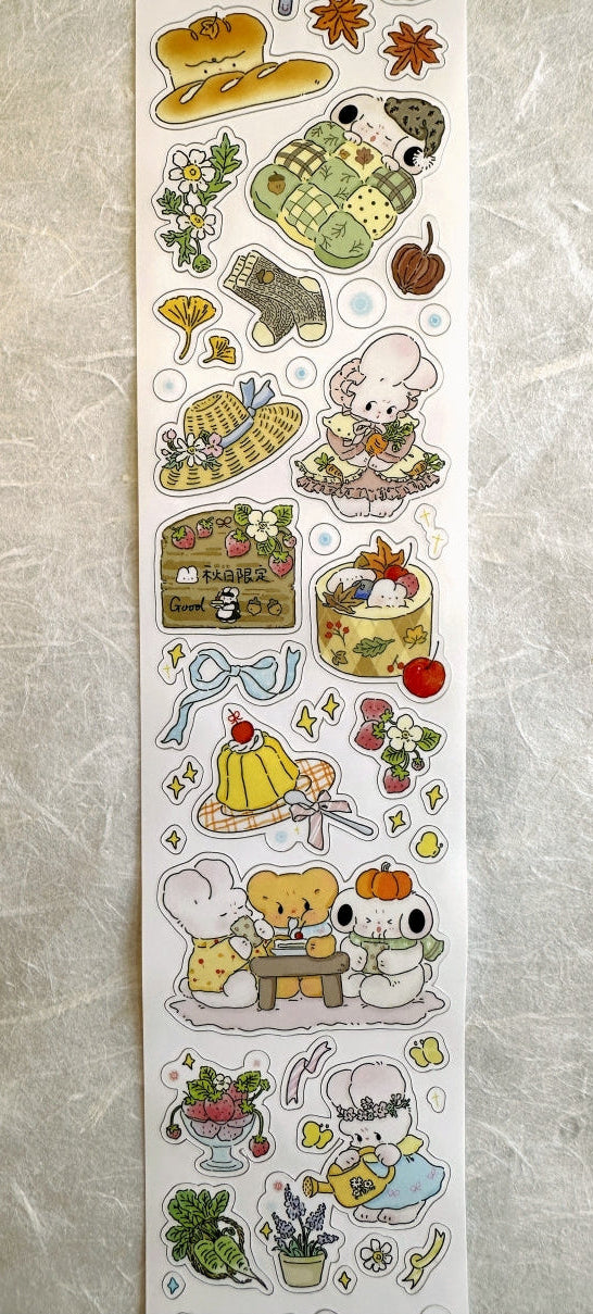 La creme x Yamaeda - Enjoy Autumn kiss-cut synthetic paper tape SAMPLES
