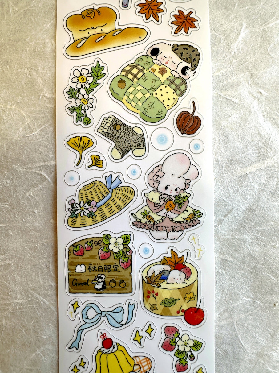 La creme x Yamaeda - Enjoy Autumn kiss-cut synthetic paper tape SAMPLES
