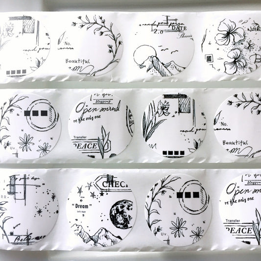 LadyF - Fragmentary Notes die-cut paper tape sticker roll SAMPLES