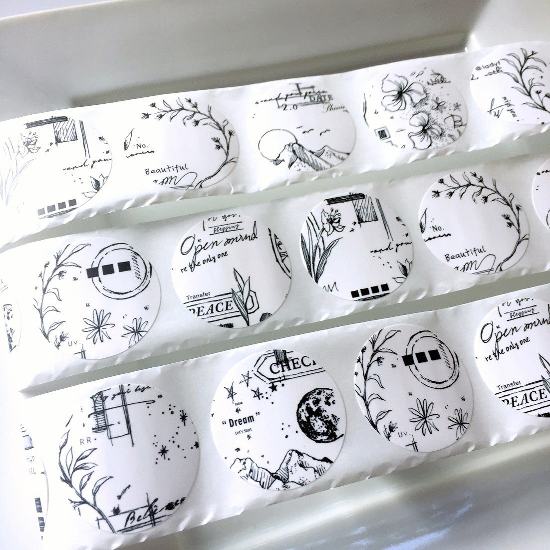 LadyF - Fragmentary Notes die-cut paper tape sticker roll SAMPLES