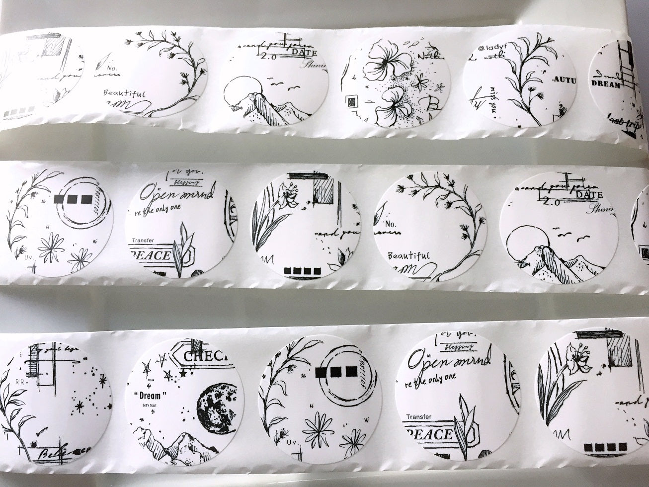 LadyF - Fragmentary Notes die-cut paper tape sticker roll SAMPLES