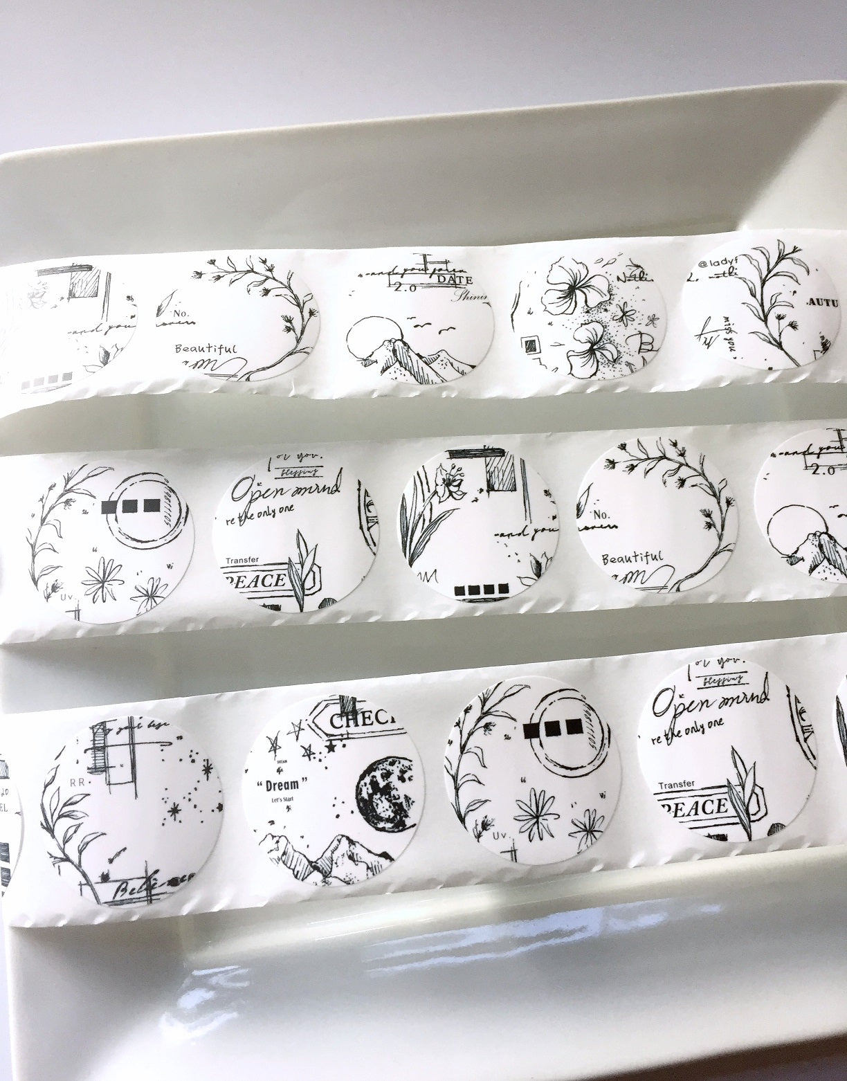 LadyF - Fragmentary Notes die-cut paper tape sticker roll SAMPLES