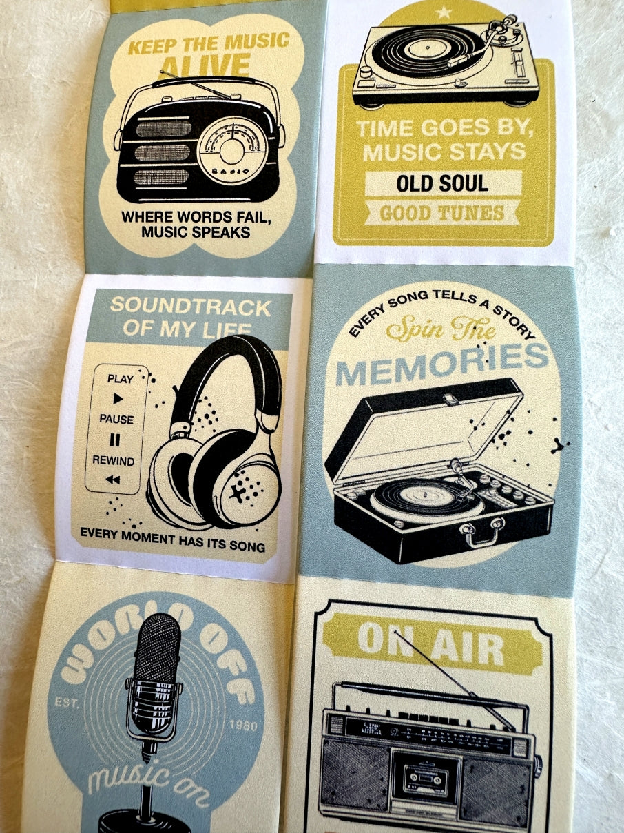 Lihaopaper - World Off, Music On perforated paper sticker roll SAMPLES
