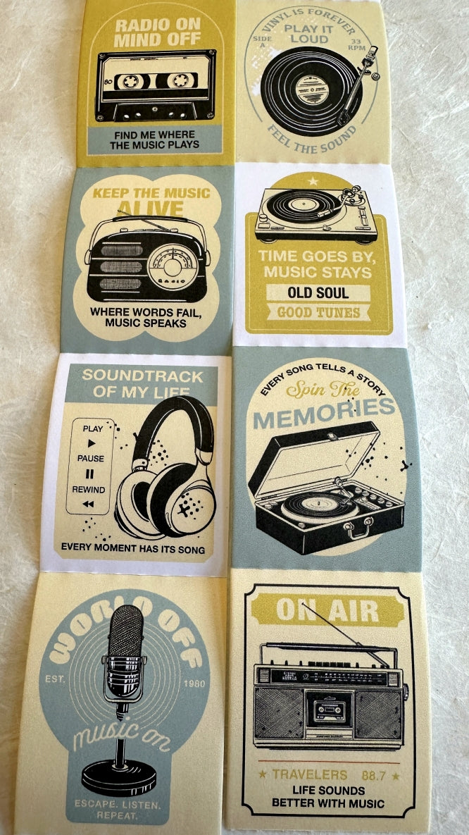 Lihaopaper - World Off, Music On perforated paper sticker roll SAMPLES