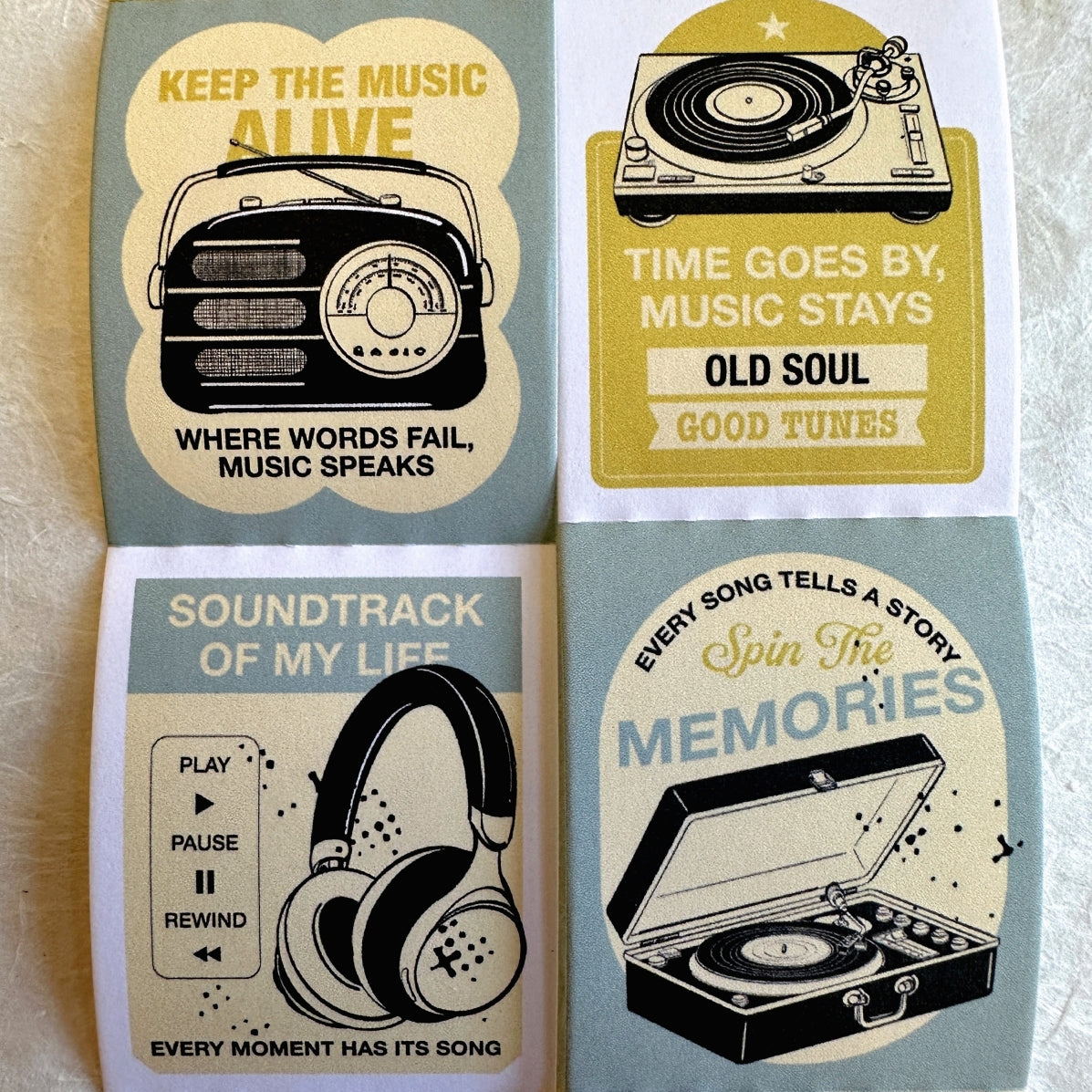 Lihaopaper - World Off, Music On perforated paper sticker roll SAMPLES
