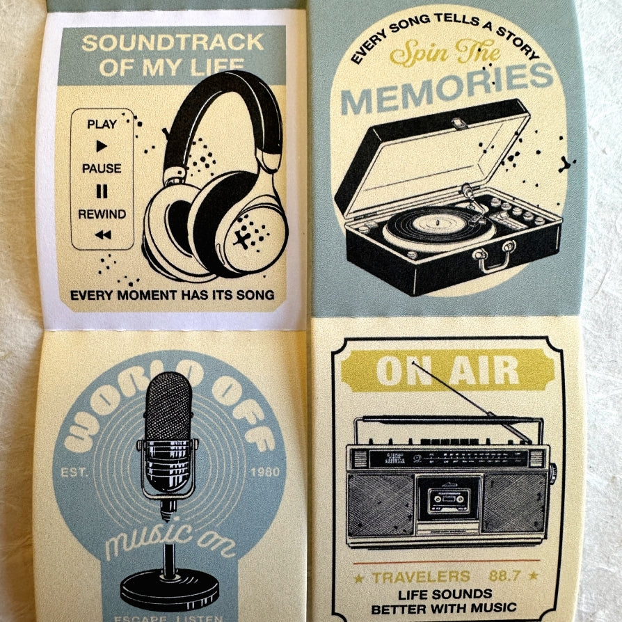Lihaopaper - World Off, Music On perforated paper sticker roll SAMPLES