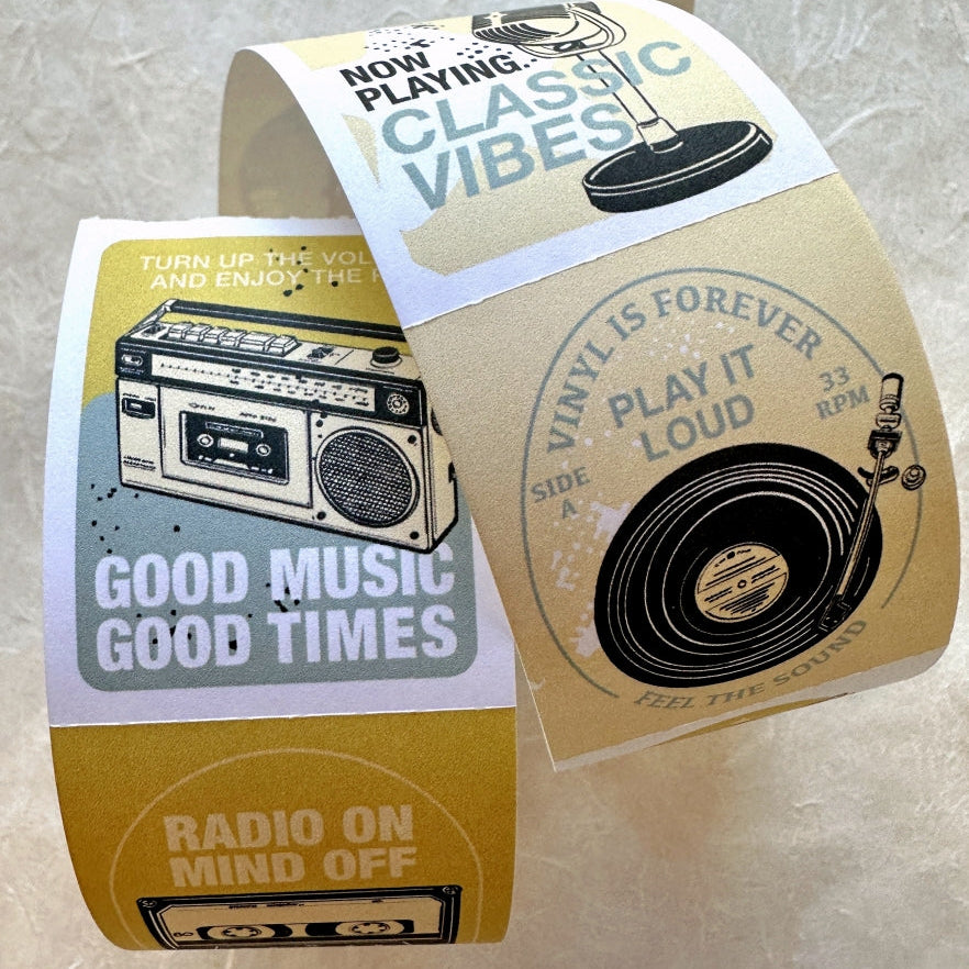 Lihaopaper - World Off, Music On perforated paper sticker roll SAMPLES