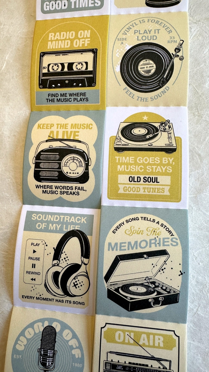 Lihaopaper - World Off, Music On perforated paper sticker roll SAMPLES