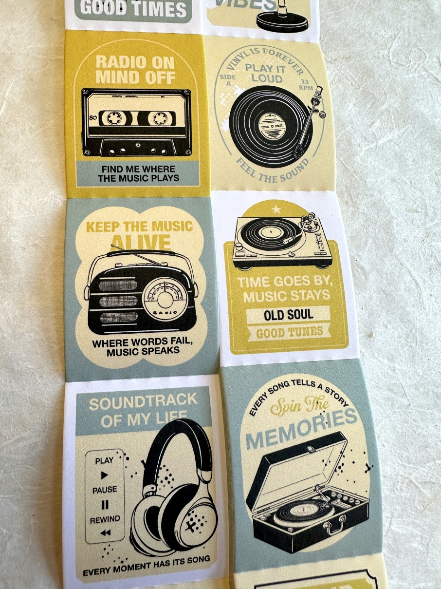 Lihaopaper - World Off, Music On perforated paper sticker roll SAMPLES