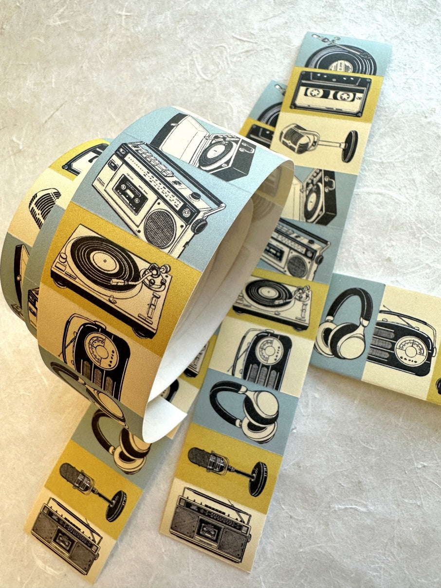 Lihaopaper - World Off, Music On label sticker roll SAMPLES