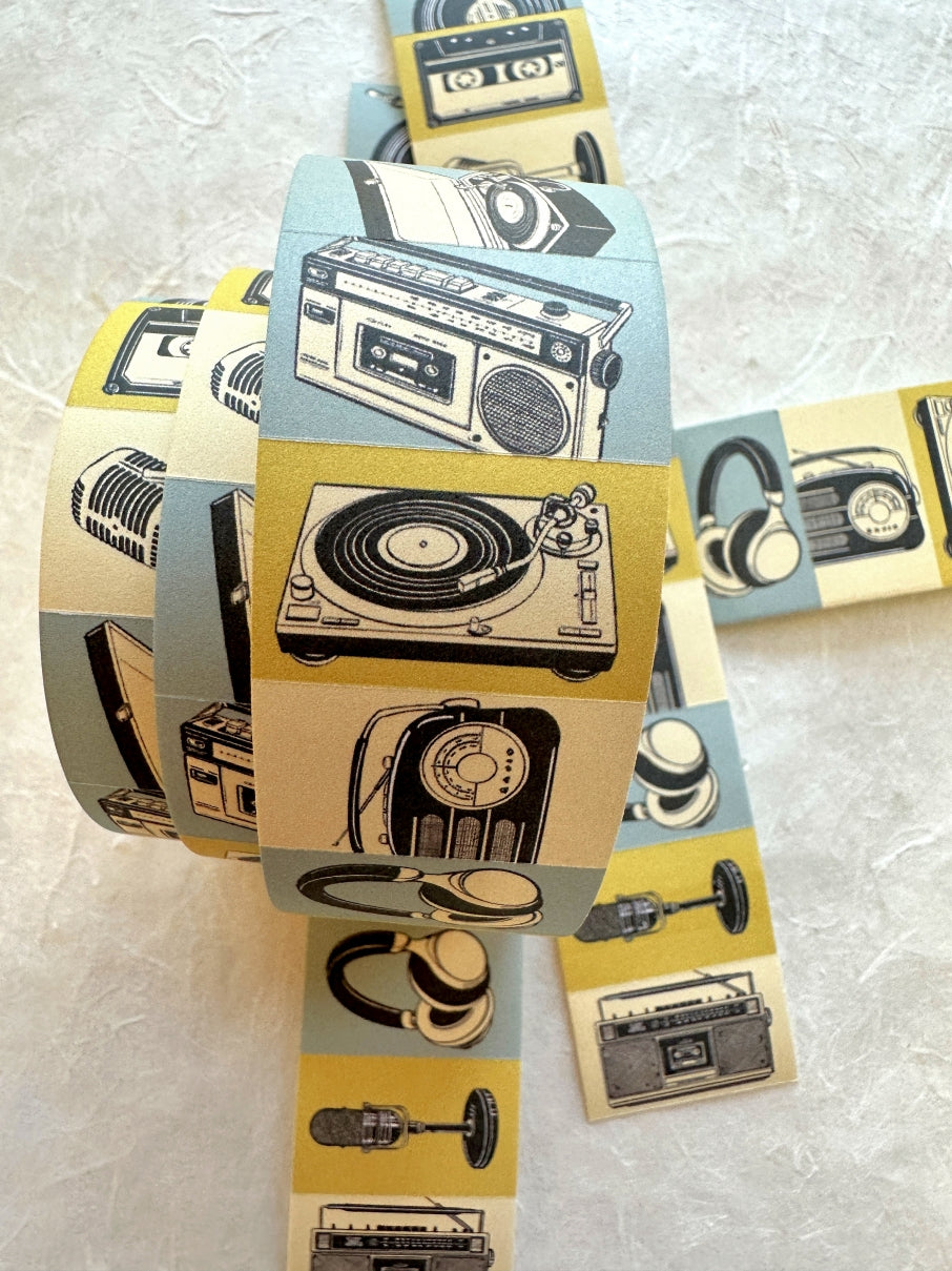 Lihaopaper - World Off, Music On label sticker roll SAMPLES