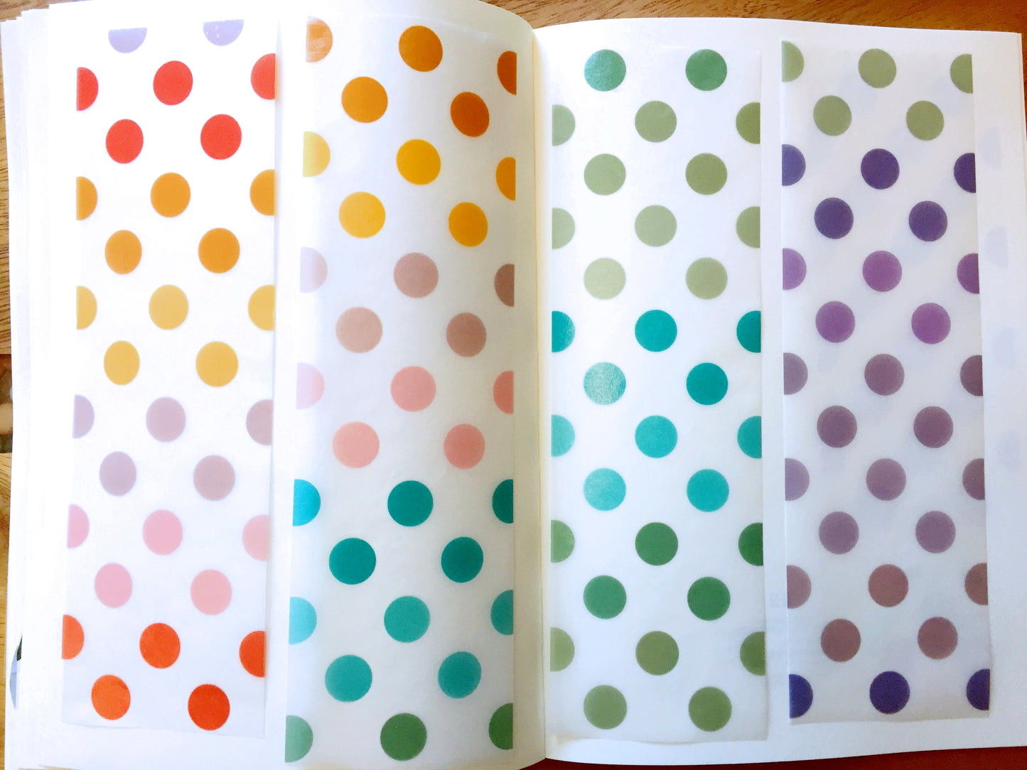 LihaoPaper - Multi-Colored Polka Dots nonadhesive tracing paper SAMPLES