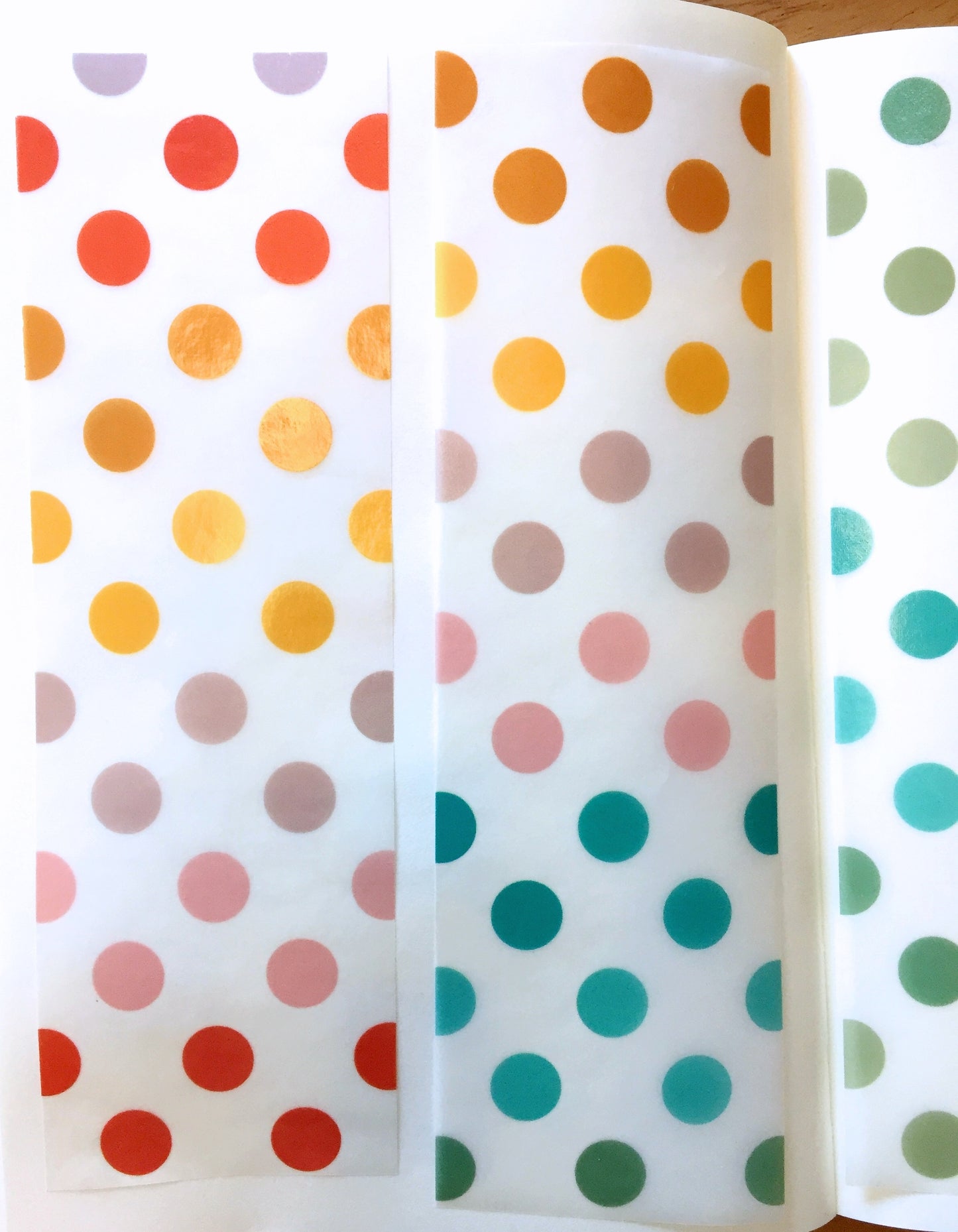 LihaoPaper - Multi-Colored Polka Dots nonadhesive tracing paper SAMPLES