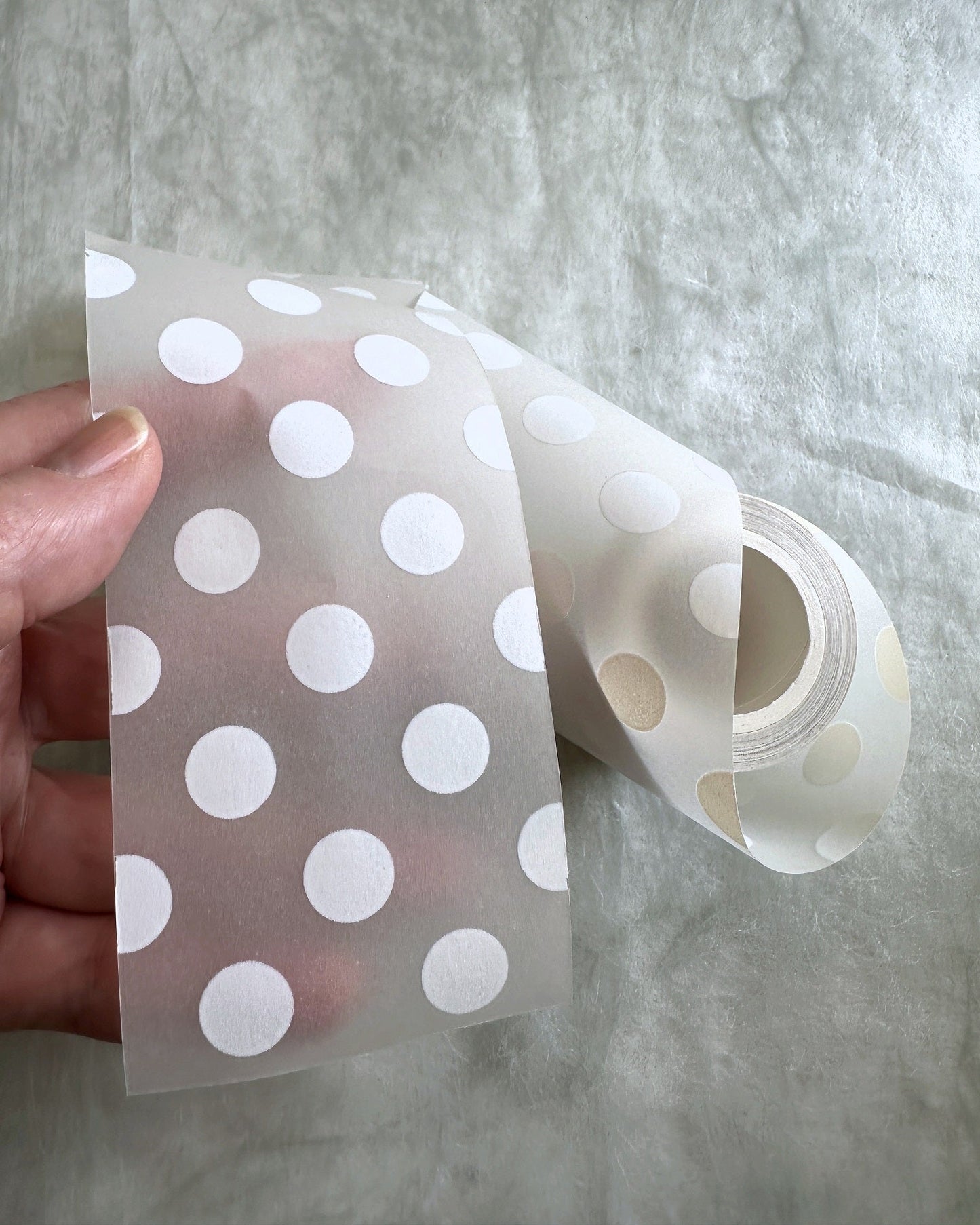 LihaoPaper - White Polka Dots nonadhesive tracing paper SAMPLES