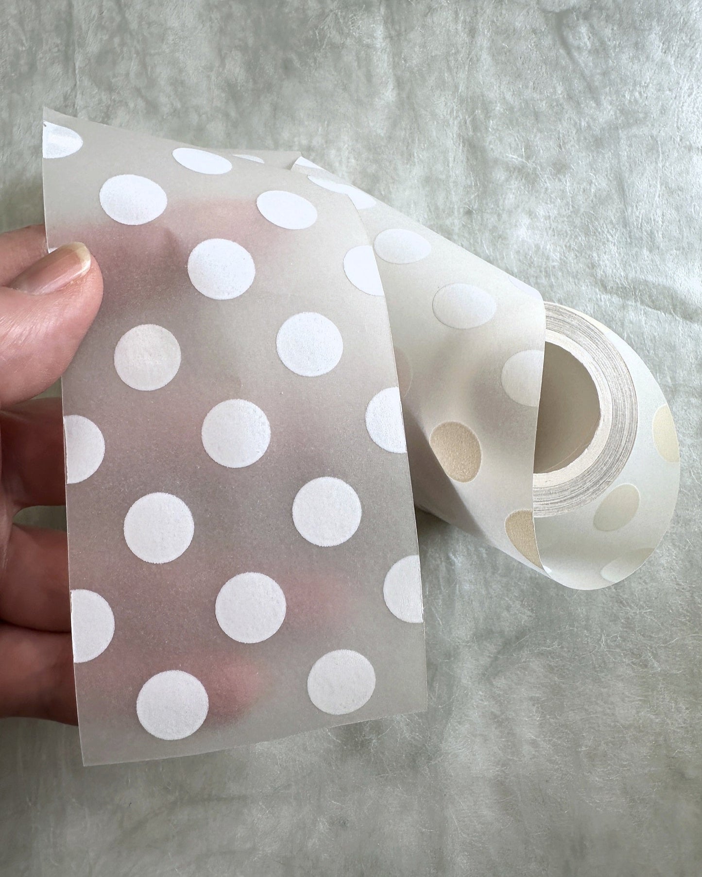 LihaoPaper - White Polka Dots nonadhesive tracing paper SAMPLES