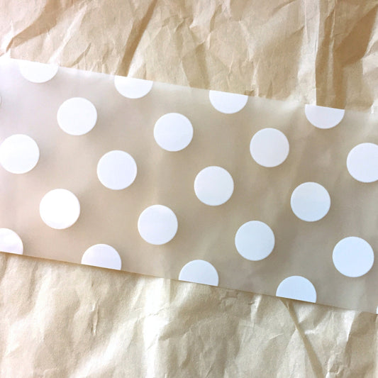 LihaoPaper - White Polka Dots PET tape SAMPLES