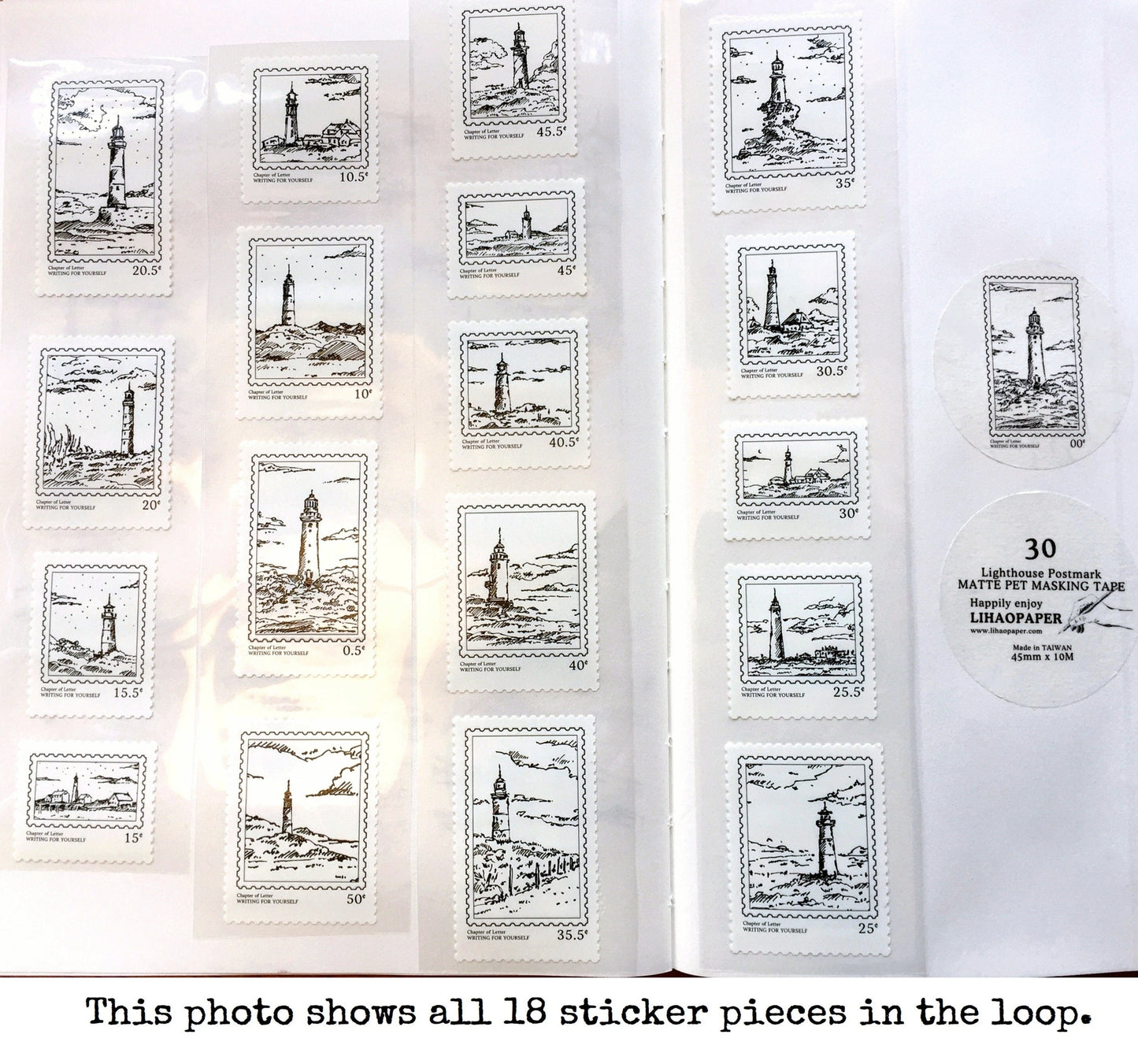 LihaoPaper - Lighthouse Postmark die-cut PET tape SAMPLES