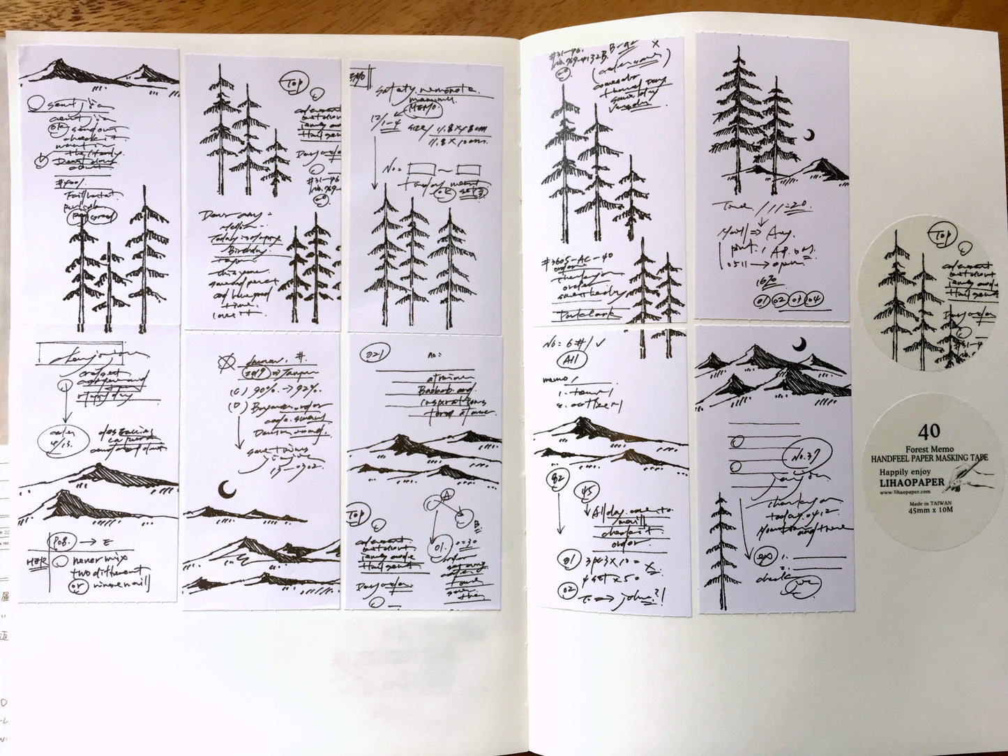 LihaoPaper - Forest Memo perforated paper tape SAMPLES