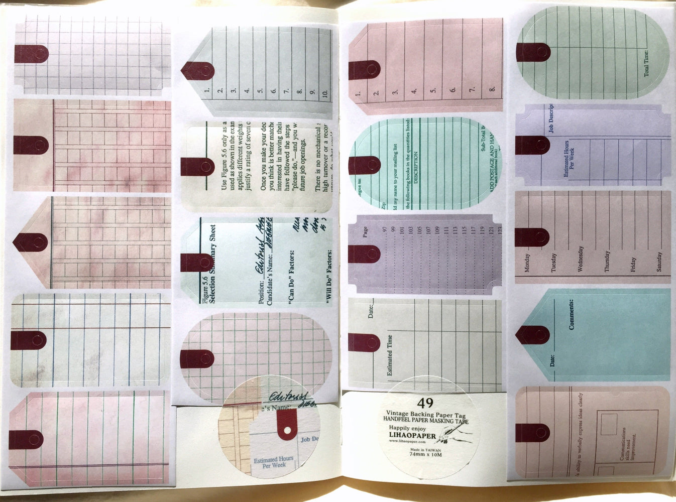 LihaoPaper - Vintage Tag kiss-cut paper tape SAMPLES