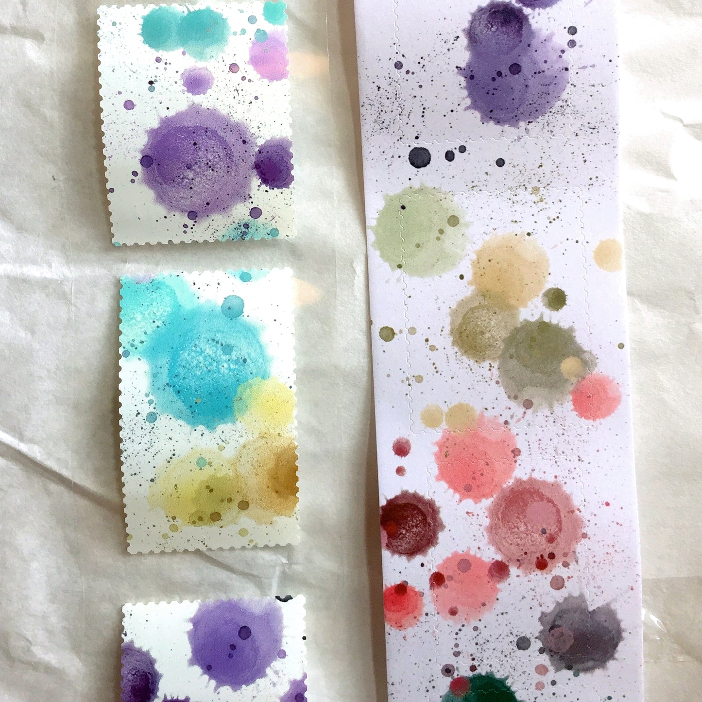 LihaoPaper - Colorful Smudge Postmark kiss-cut paper & PET tape SAMPLES