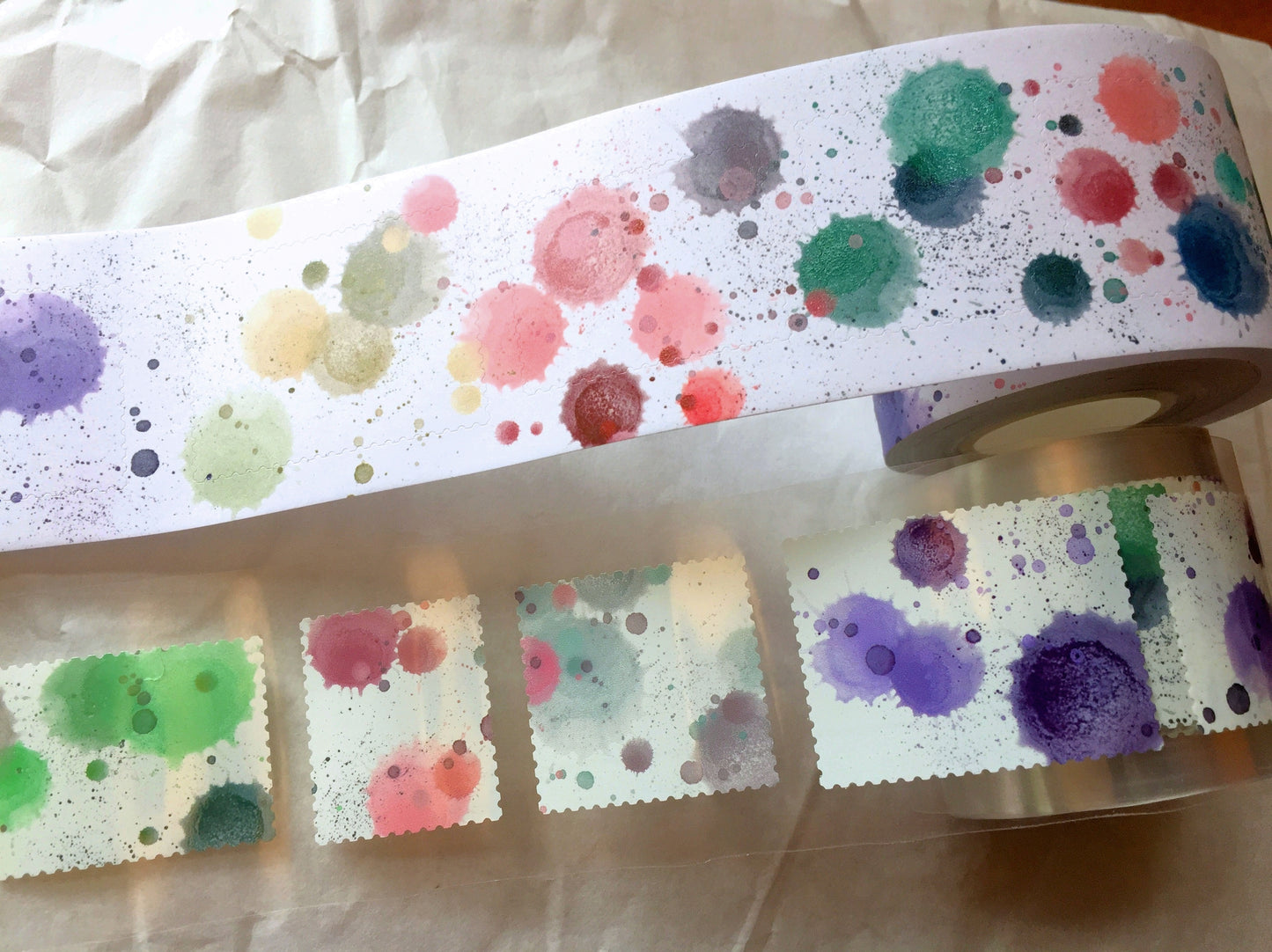 LihaoPaper - Colorful Smudge Postmark kiss-cut paper & PET tape SAMPLES