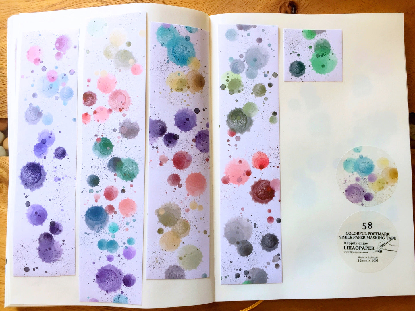 LihaoPaper - Colorful Smudge Postmark kiss-cut paper & PET tape SAMPLES