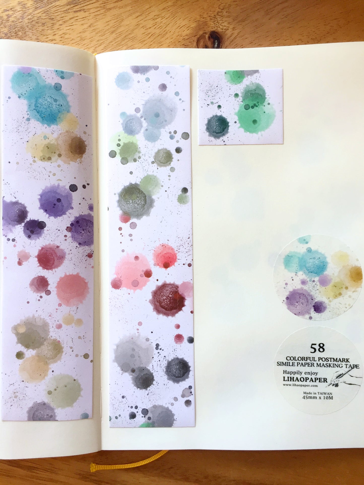 LihaoPaper - Colorful Smudge Postmark kiss-cut paper & PET tape SAMPLES