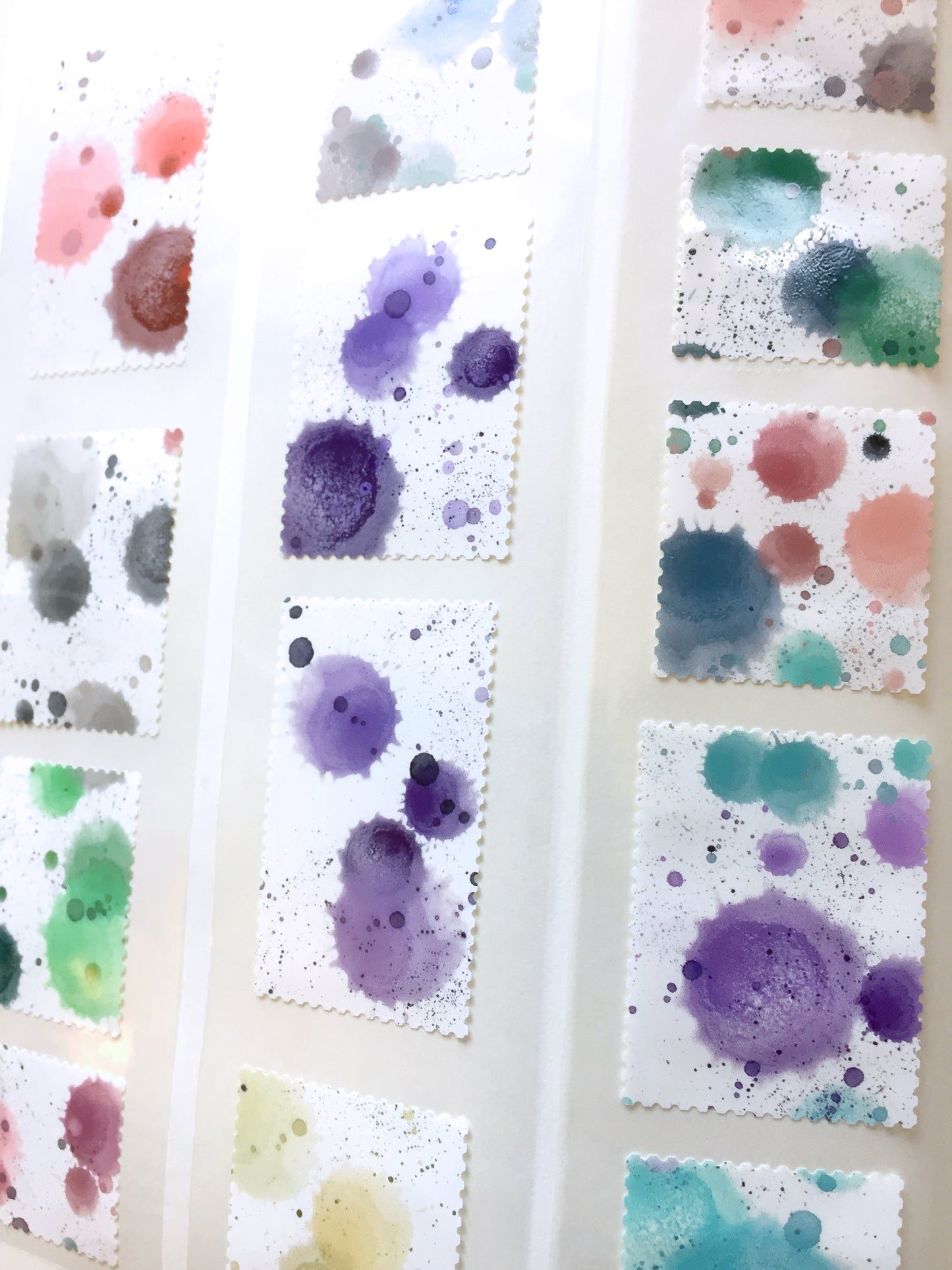 LihaoPaper - Colorful Smudge Postmark kiss-cut paper & PET tape SAMPLES