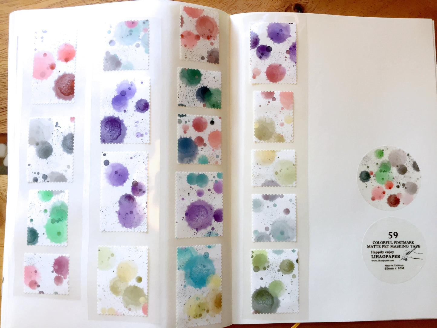 LihaoPaper - Colorful Smudge Postmark kiss-cut paper & PET tape SAMPLES