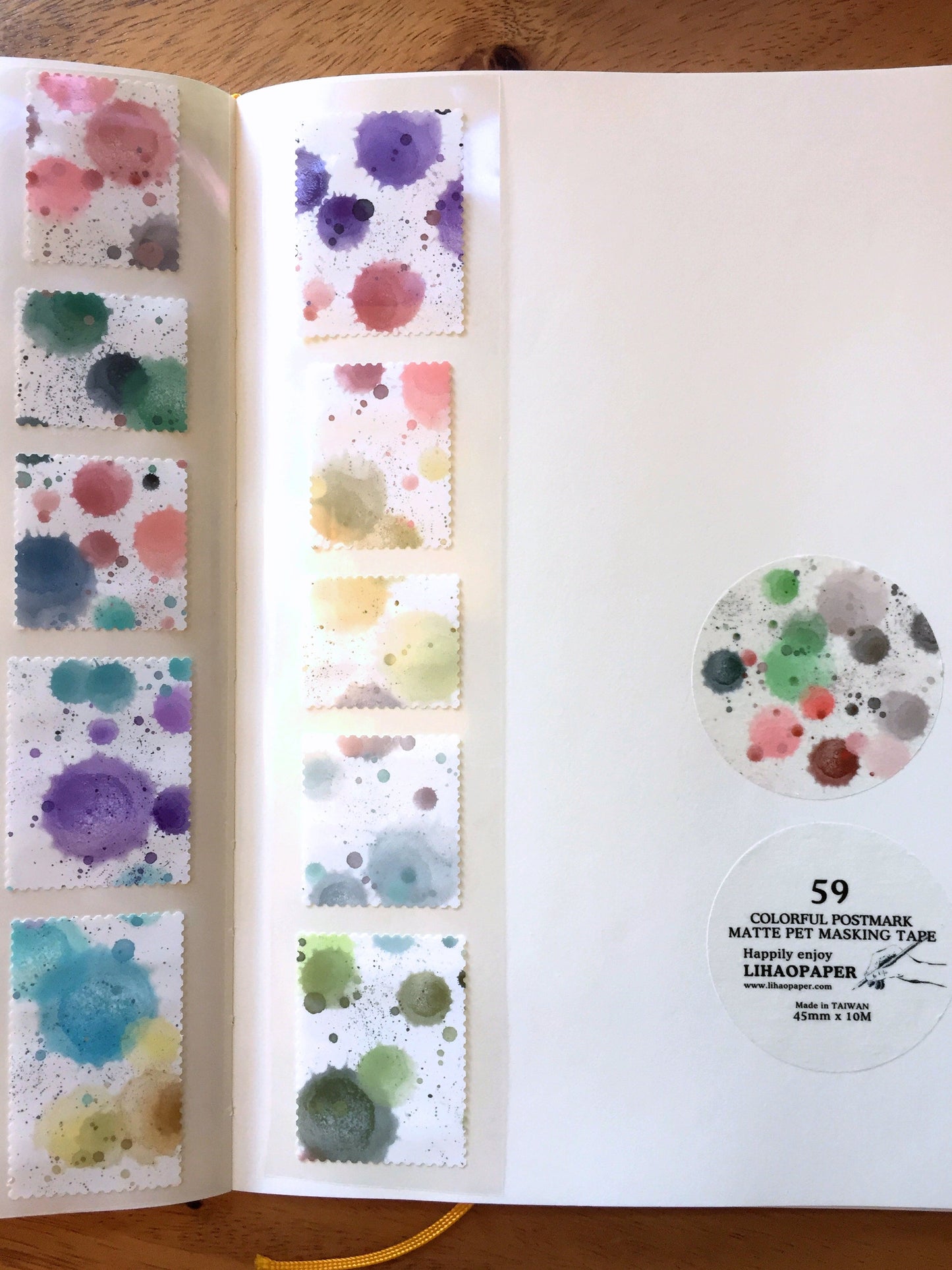 LihaoPaper - Colorful Smudge Postmark kiss-cut paper & PET tape SAMPLES