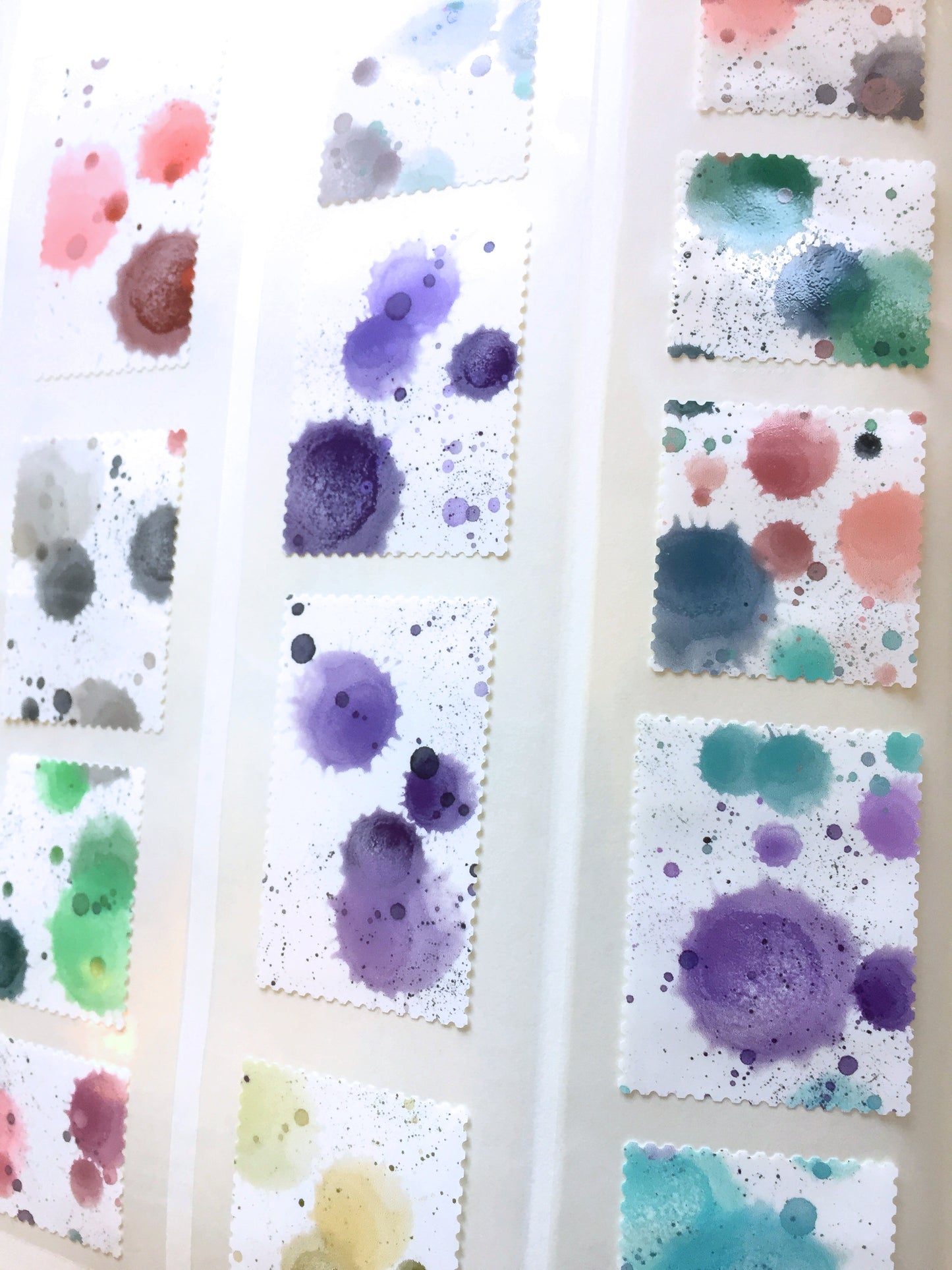 LihaoPaper - Colorful Smudge Postmark kiss-cut paper & PET tape SAMPLES