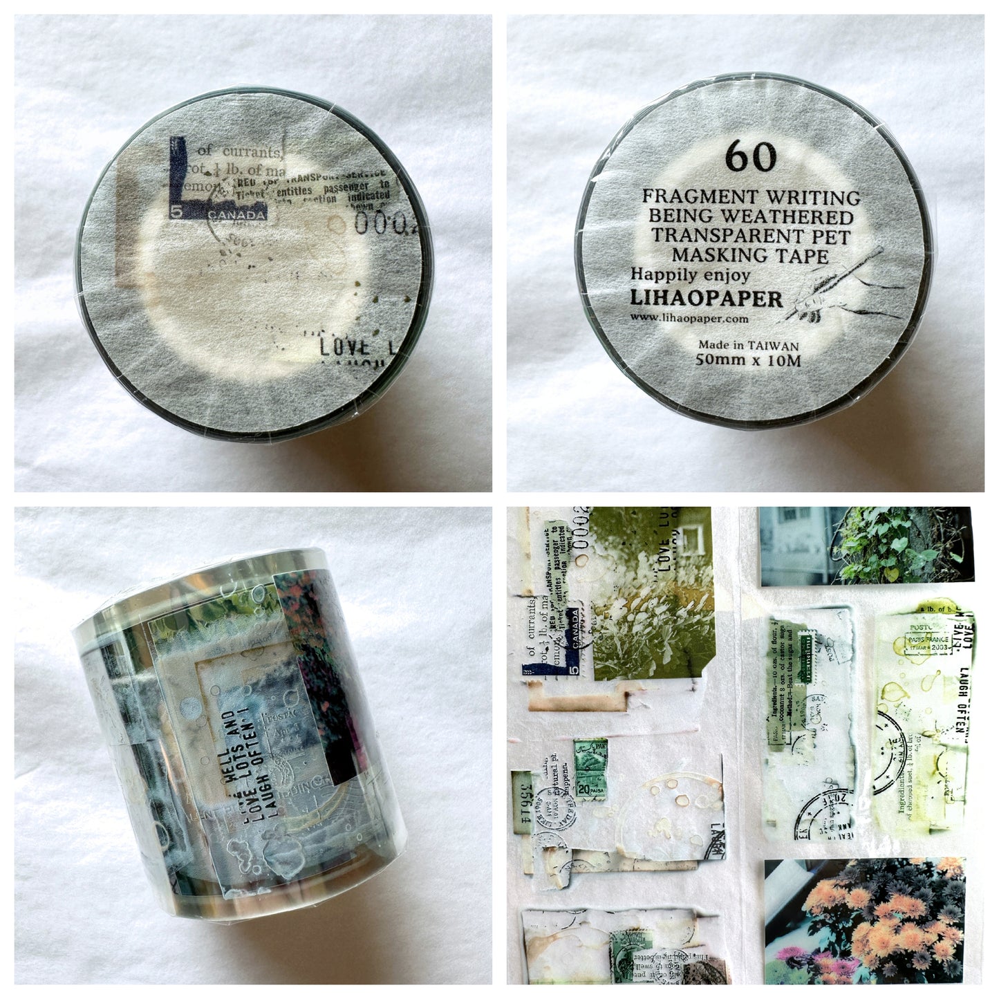 LihaoPaper - Fragment Writing: Being Weathered PET tape (5 cm x 150 cm) SAMPLES