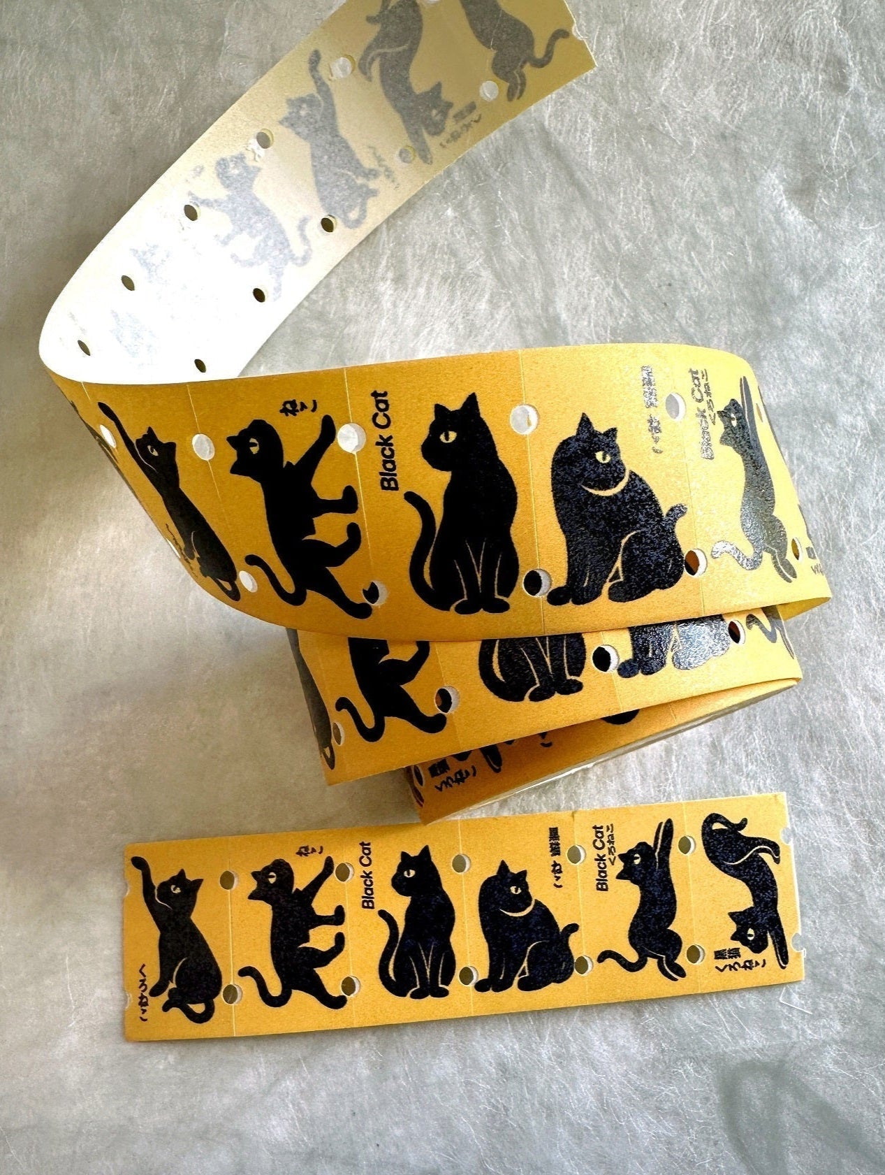 LihaoPaper - Black Cat label sticker roll SAMPLES