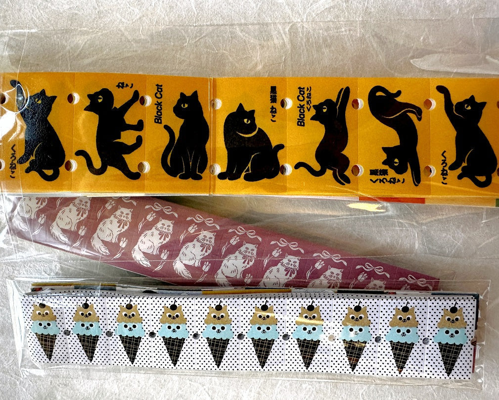 LihaoPaper - Black Cat label sticker roll SAMPLES