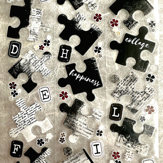 LinLanXi Studio - Retro Jigsaw Puzzle kiss-cut PET tape SAMPLES