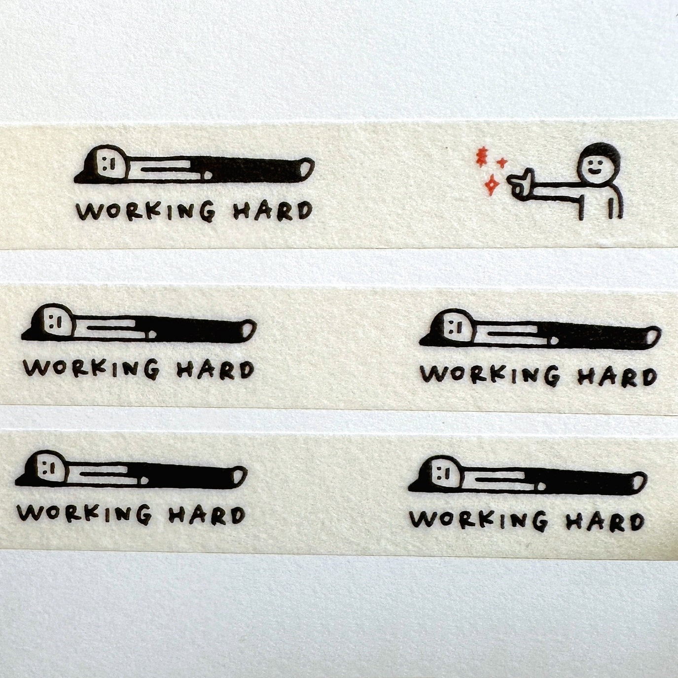 Littlelu - Working Hard slim washi tape SAMPLES