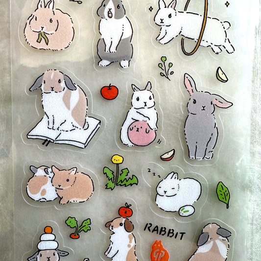 Littlelu - Rabbit transparent sticker sheet