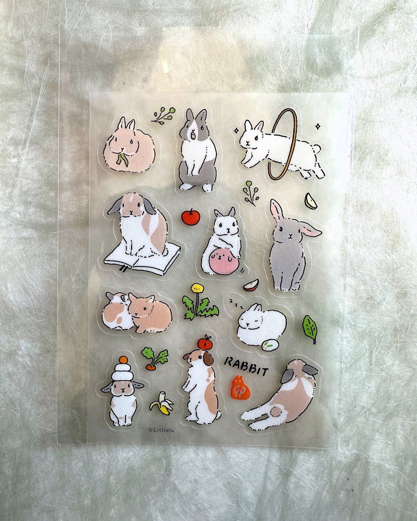 Littlelu - Rabbit transparent sticker sheet