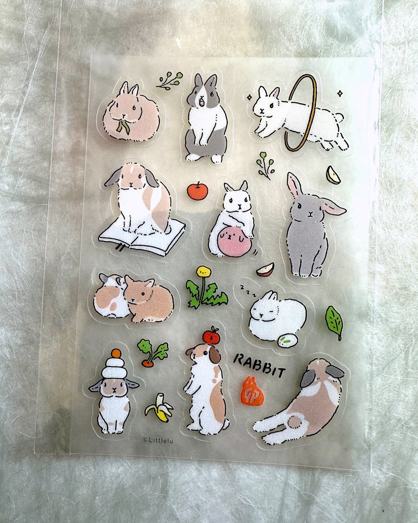 Littlelu - Rabbit transparent sticker sheet