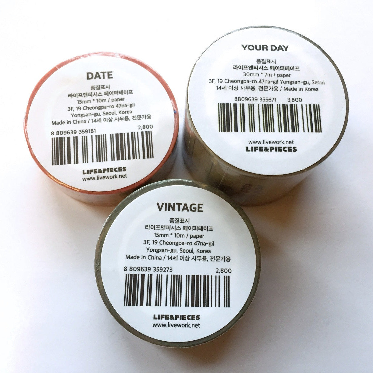 Livework - Life & Pieces Korean planner masking tape SAMPLES