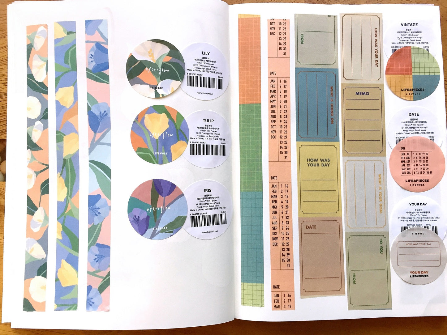 Livework - Life & Pieces Korean planner masking tape SAMPLES