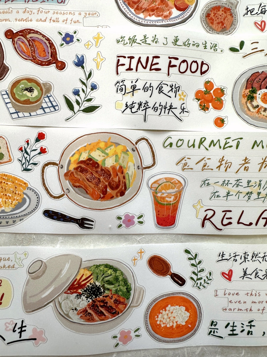 LightTime - Three Meals a Day kiss-cut glitter synthetic paper tape (6 cm x 200 cm) SAMPLES