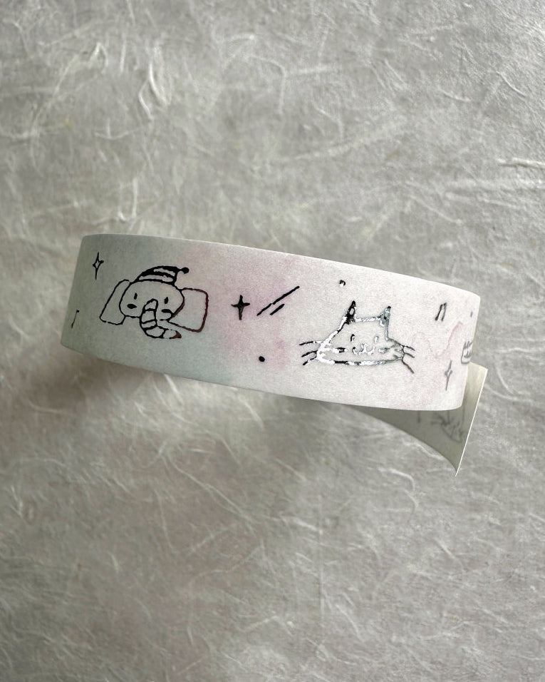 Lynn Studio - Animal Planet silver foil washi tape SAMPLES