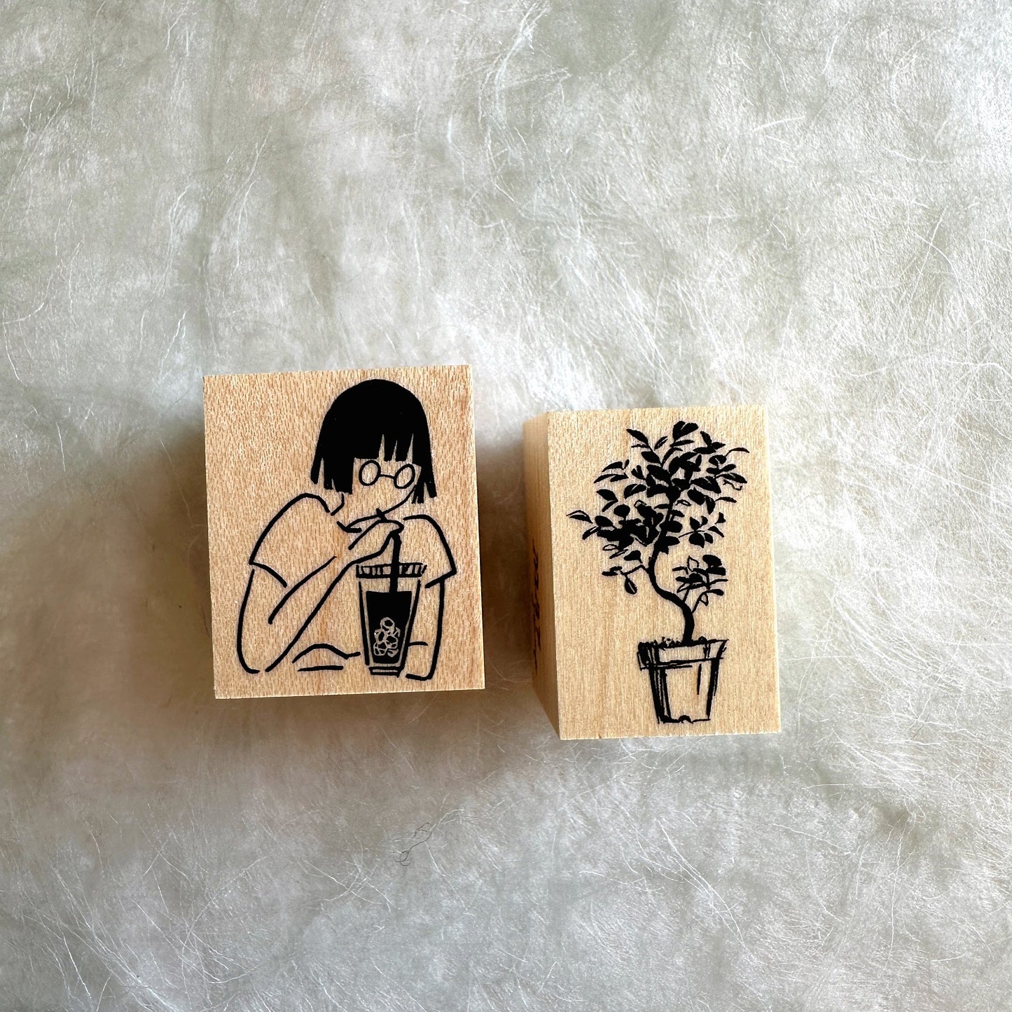 MA7 stamp - Potted Plant rubber stamp