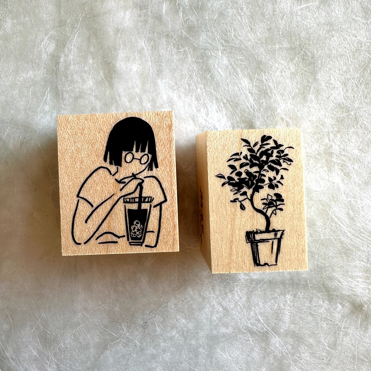 MA7 stamp - Potted Plant rubber stamp