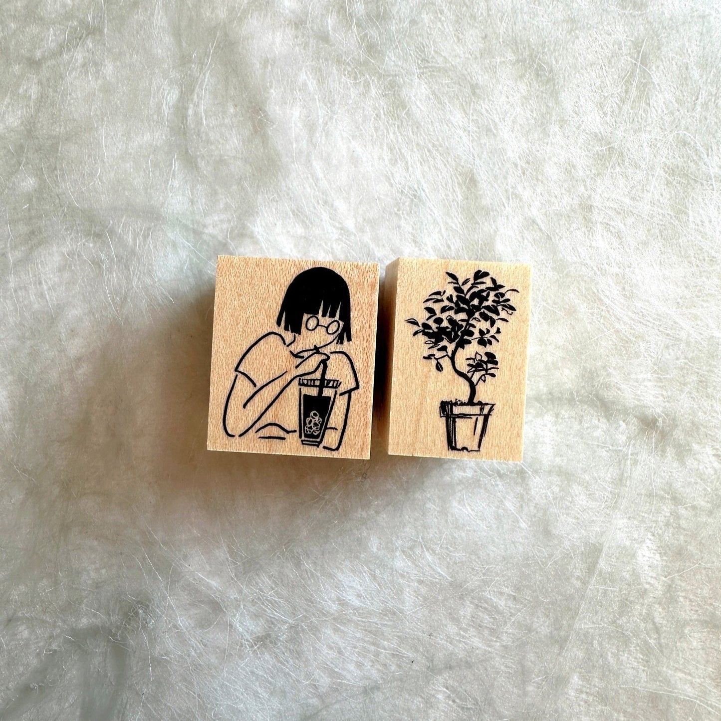 MA7 stamp - Potted Plant rubber stamp