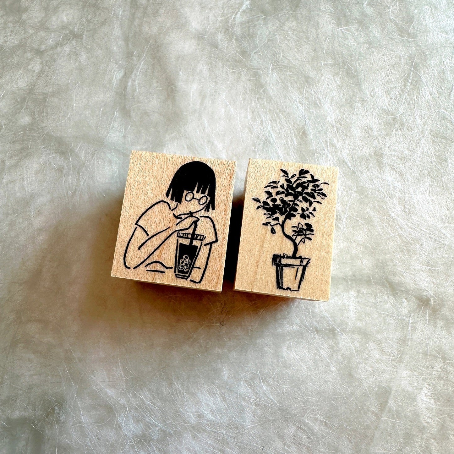 MA7 stamp - Potted Plant rubber stamp