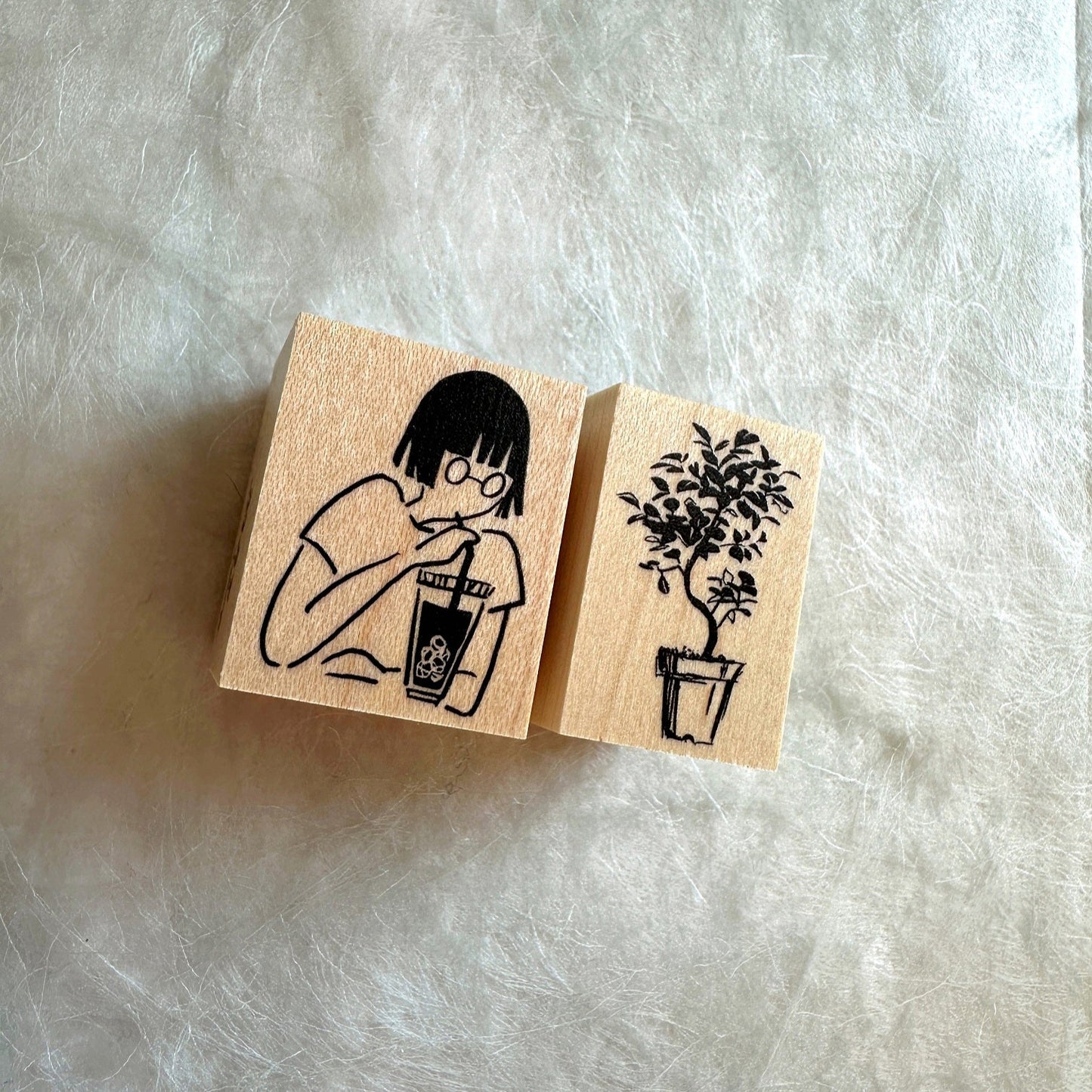 MA7 stamp - Potted Plant rubber stamp