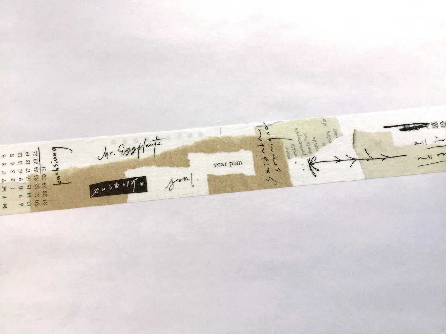 Mr. Eggplants - Thinking of You II washi tape (2.5 x 115 cm) SAMPLES